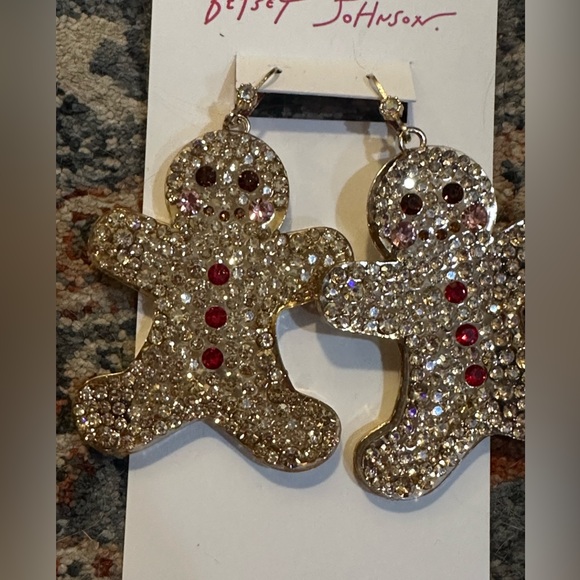 Betsey Johnson Gingerbread Lightweight Dangling Holiday Earrings - Picture 4 of 5